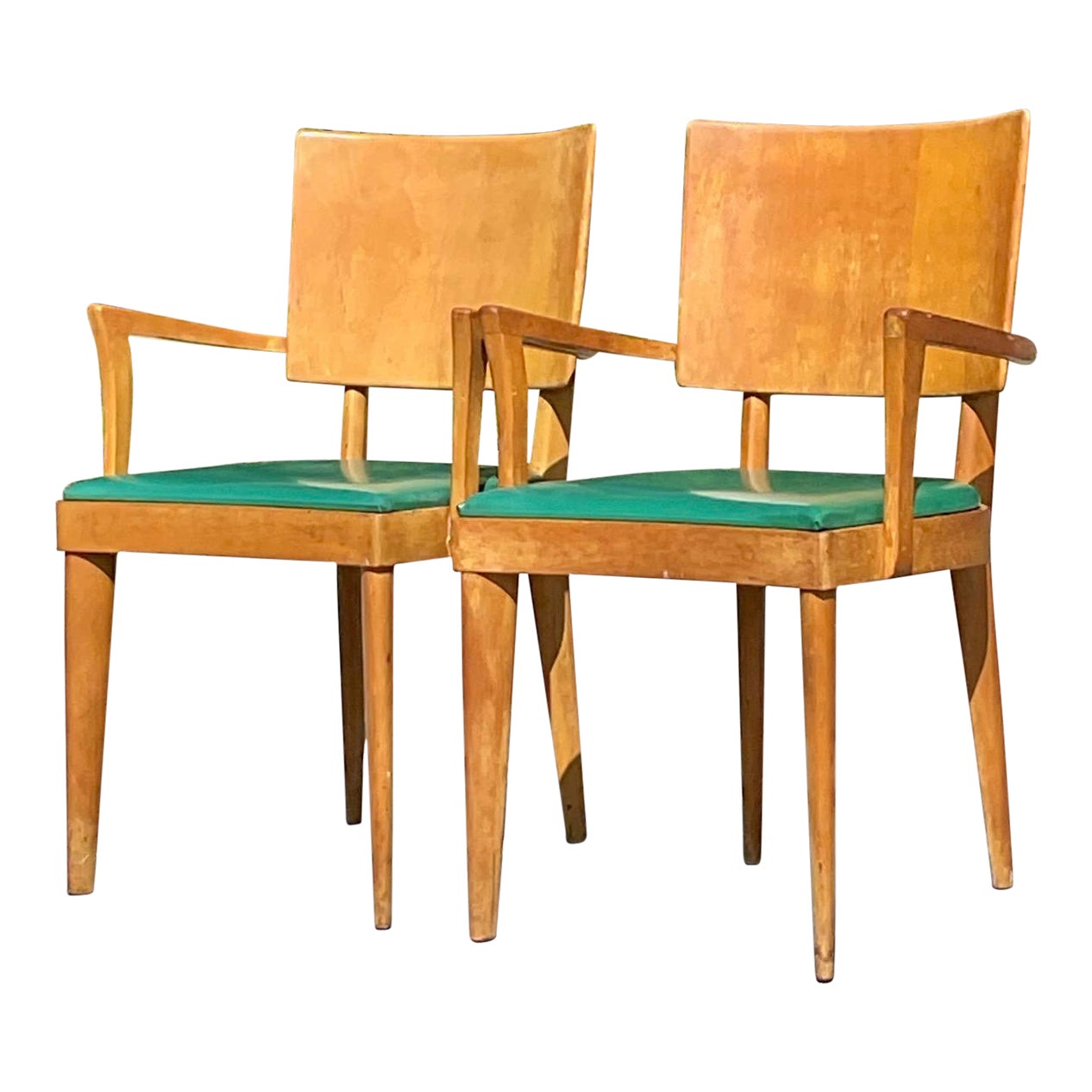 Vintage Mid-Century Modern Heywood Wakefield "Missoula" Arm Chairs - a Pair - Detail view