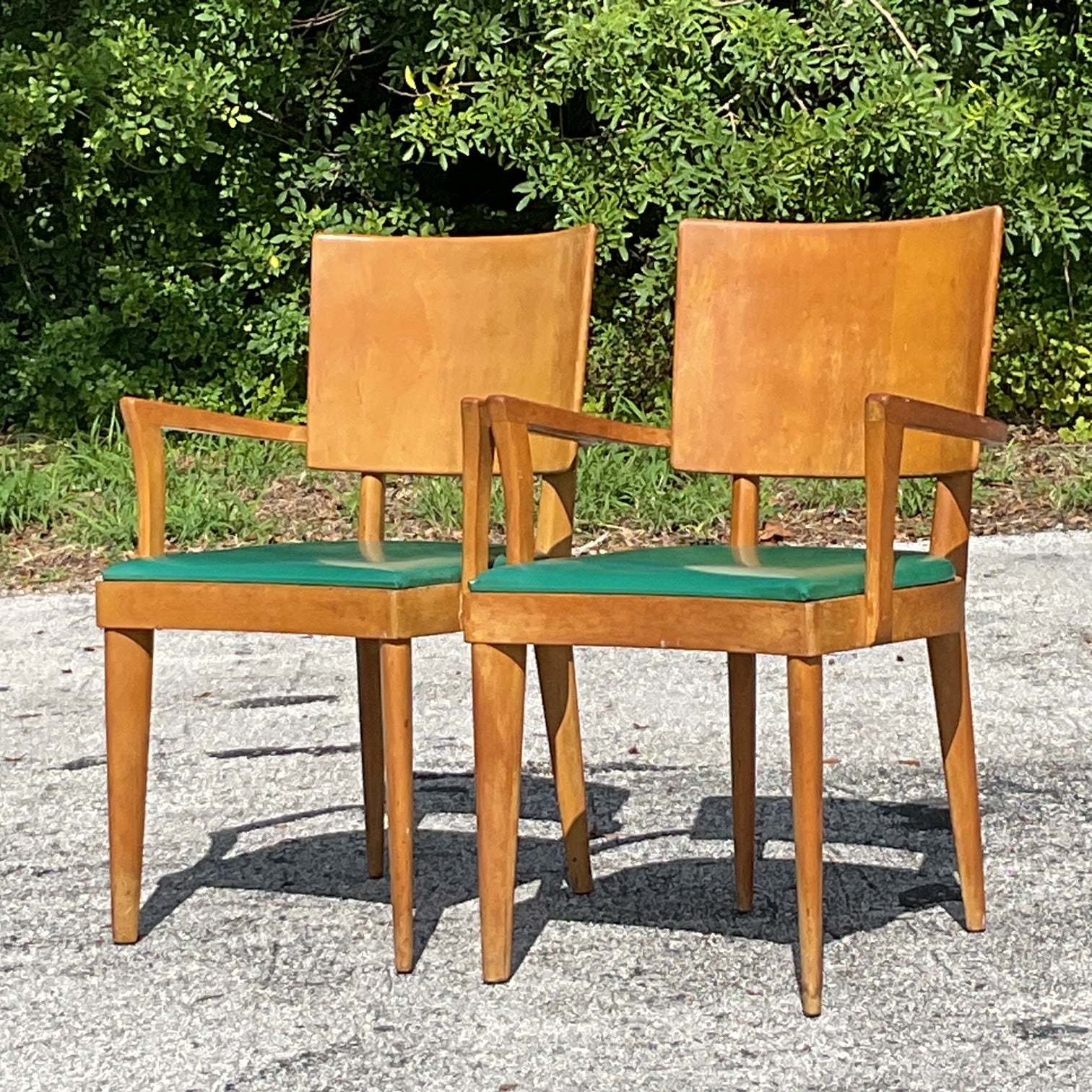 Vintage Mid-Century Modern Heywood Wakefield "Missoula" Arm Chairs - a Pair - Top view