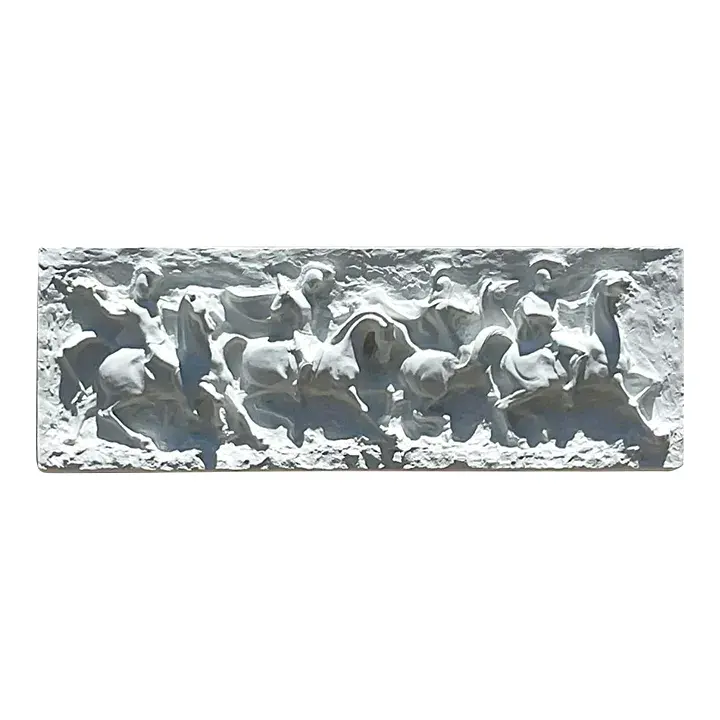 Vintage Mid-Century Modern Segura Painted Fiberglass Gladiator Wall Relief