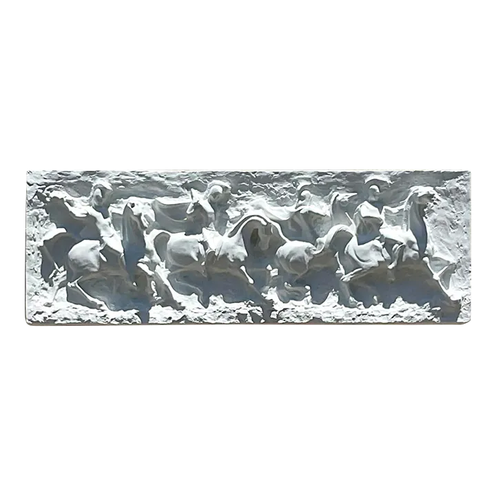Vintage Mid-Century Modern Segura Painted Fiberglass Gladiator Wall Relief - Detail view