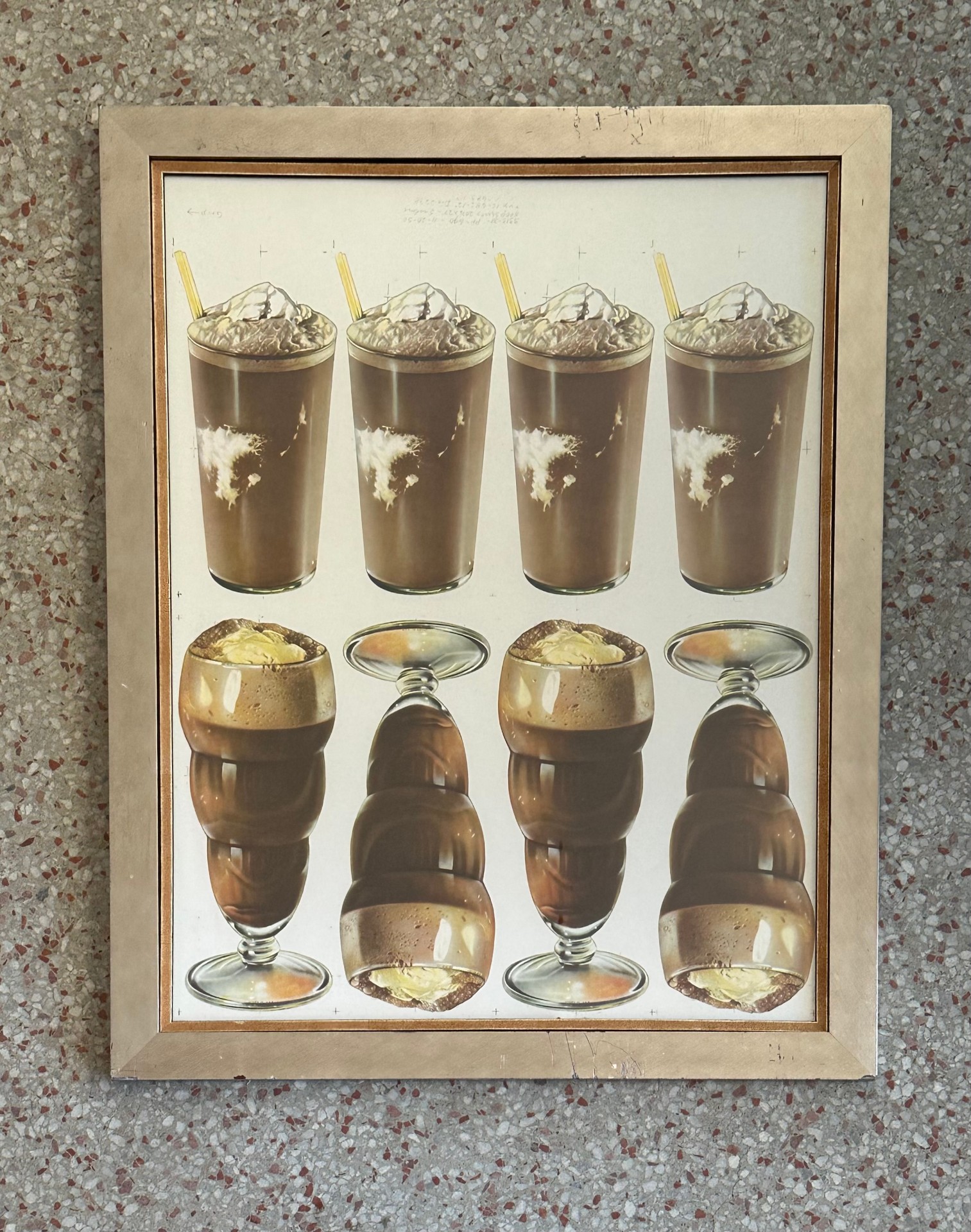 Vintage Mid Century Root Beer Float Print - Top view