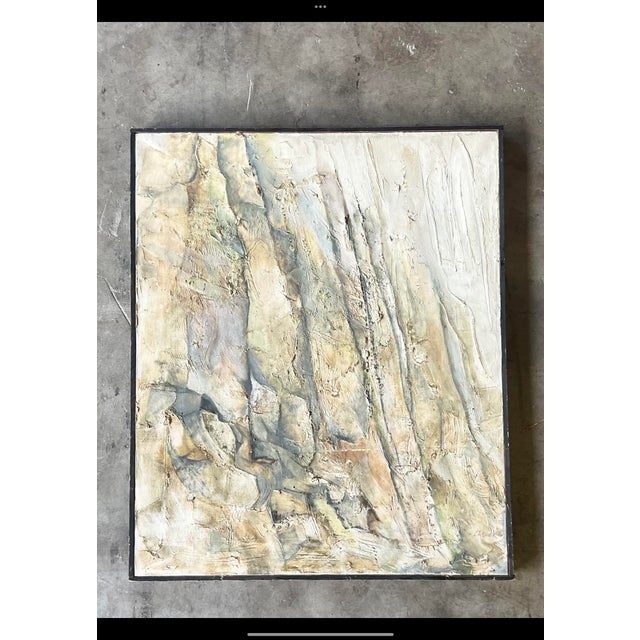 Vintage Midcentury Abstract Original Oil Painting - Back view