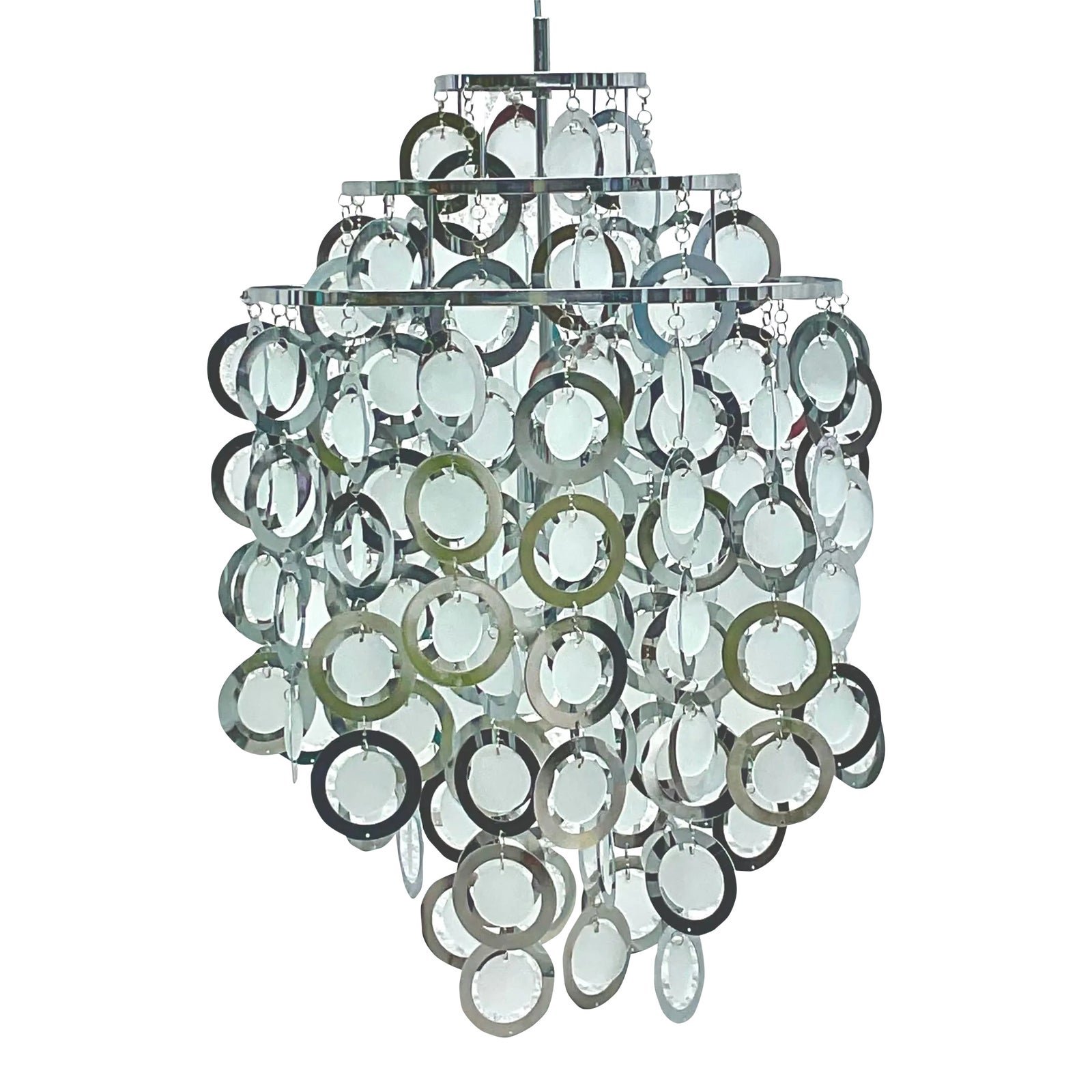 Vintage Midcentury Verner Panton Rings Chandelier
