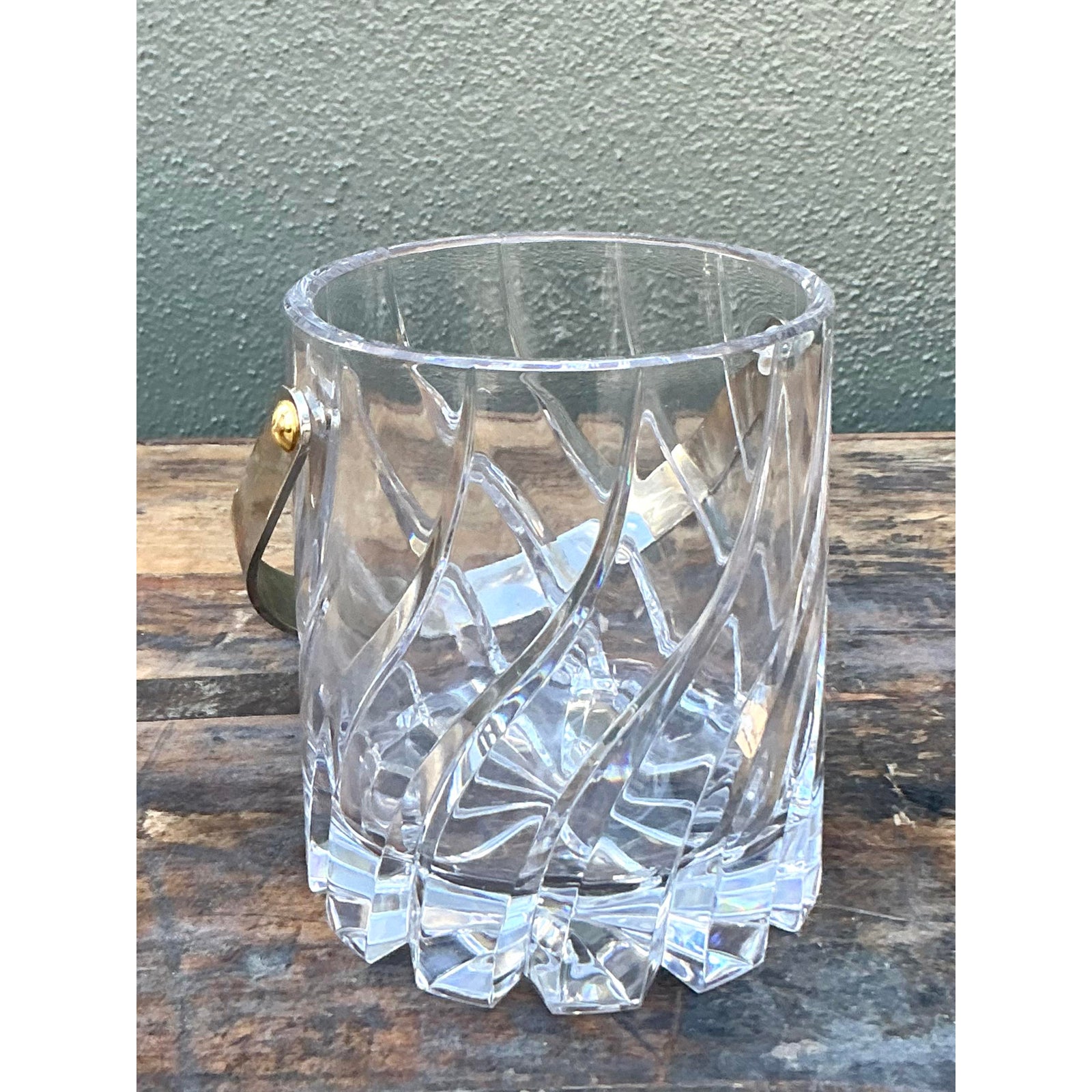 Vintage Mikasa “Olympus” Cut Crystal Ice Bucket - Back view