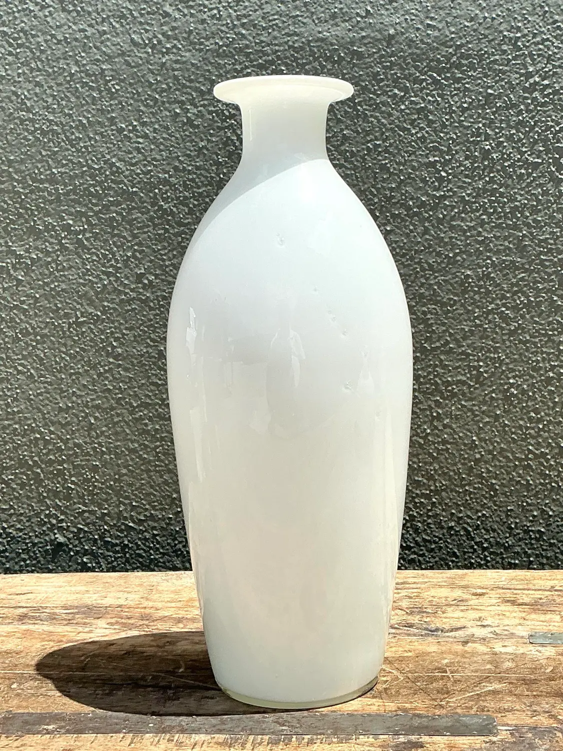 Vintage Milk Glass Bottle - Side view