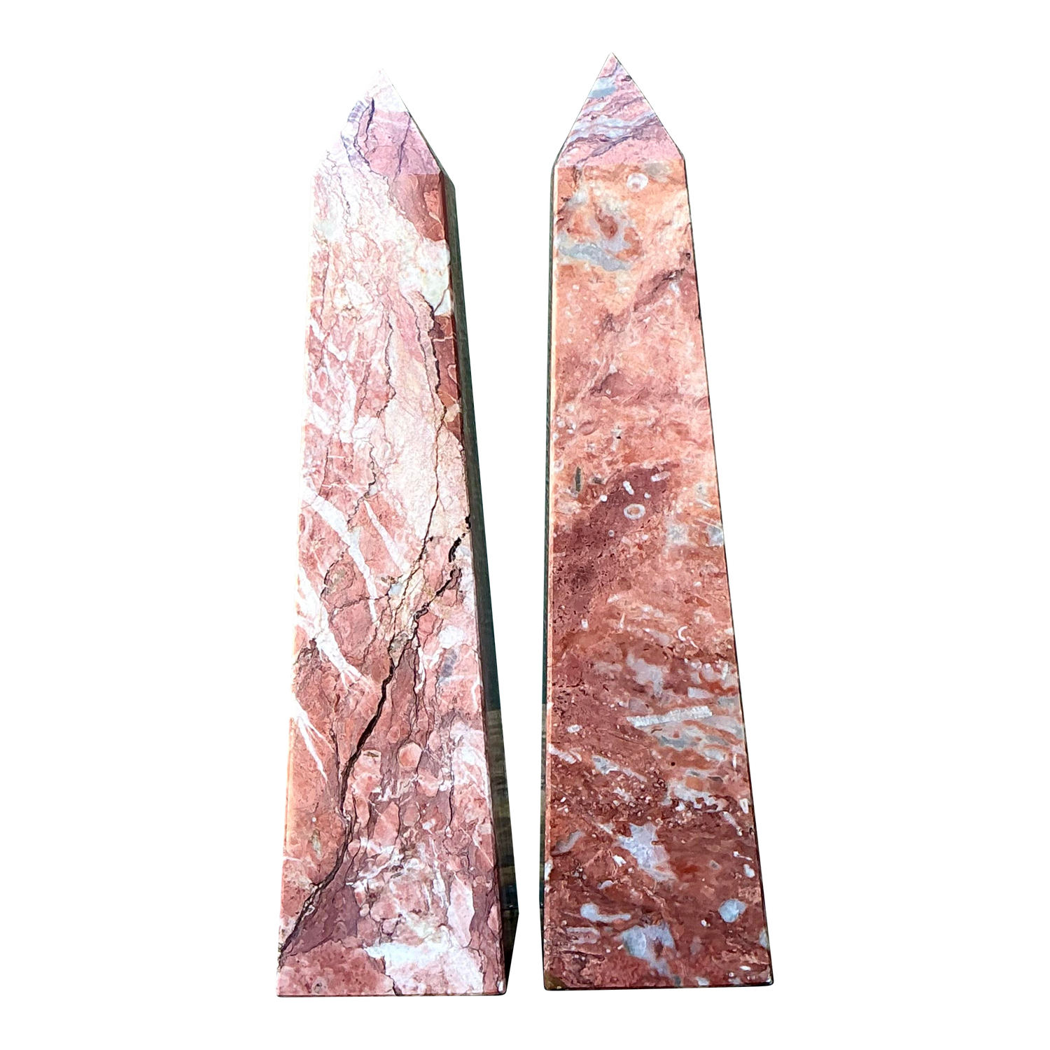 Vintage Minimalist Stone Obelisks - A Pair - Side view