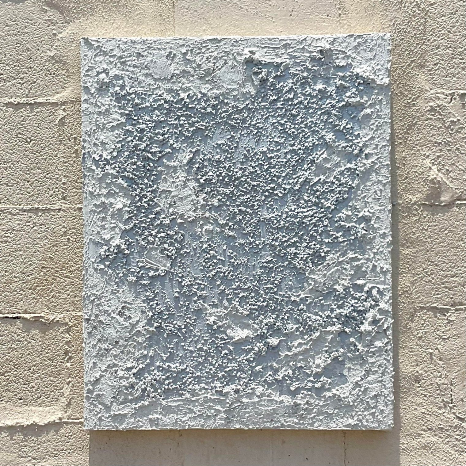 Vintage Modern Minimalist Signed Mixed Media Original Oil Painting on Canvas - Top view