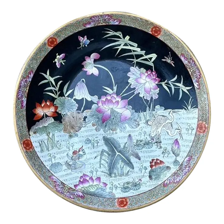Vintage Monumental Asian Floral Bowl