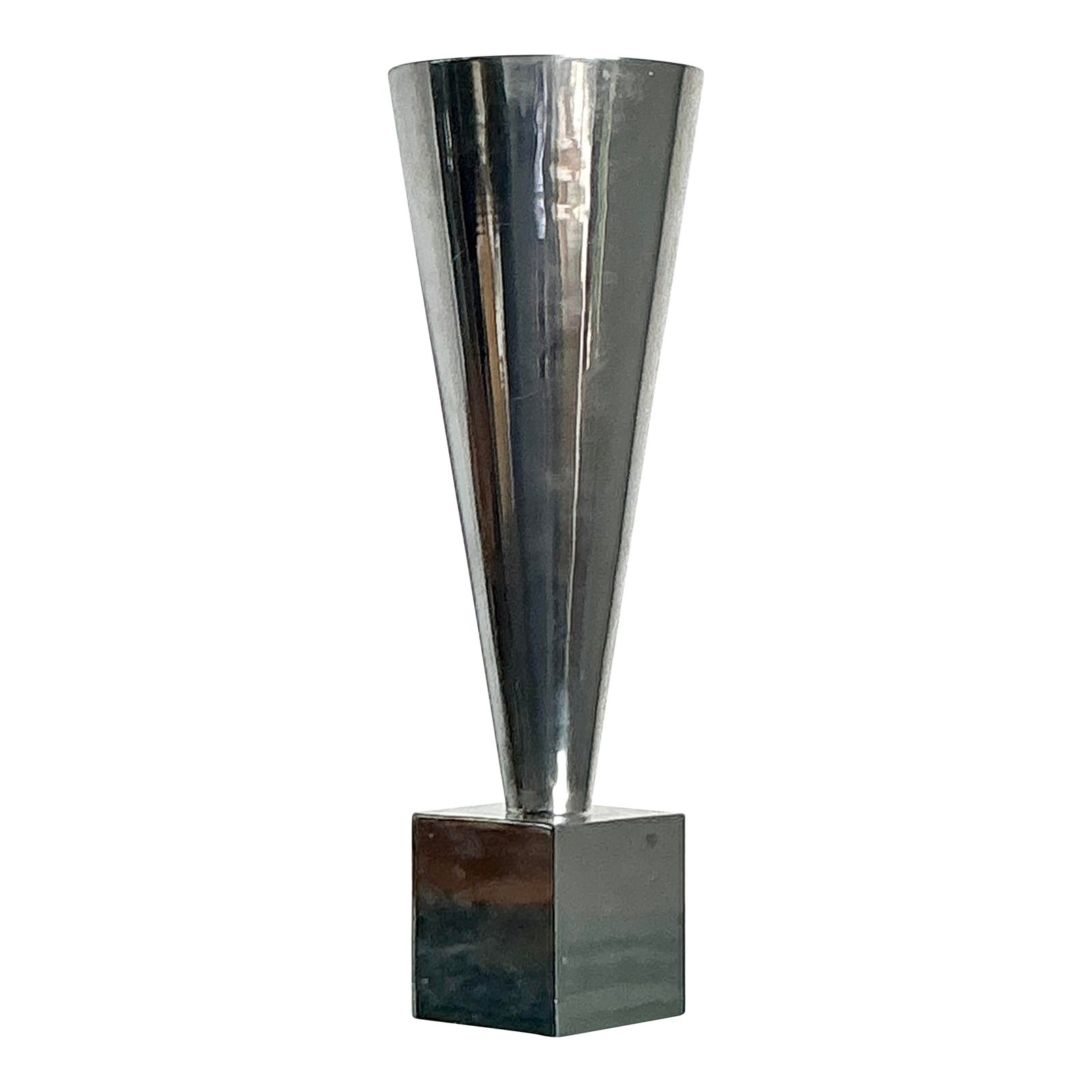 Vintage Monumental Az Cast Aluminum Cone Vase