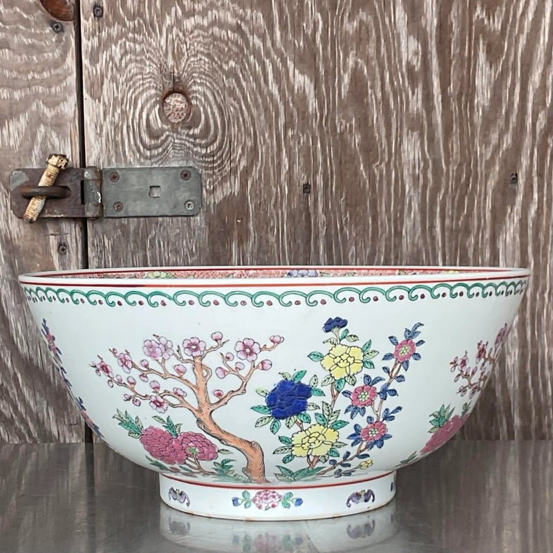 Vintage Monumental Boho Asian Bowl - Detail view