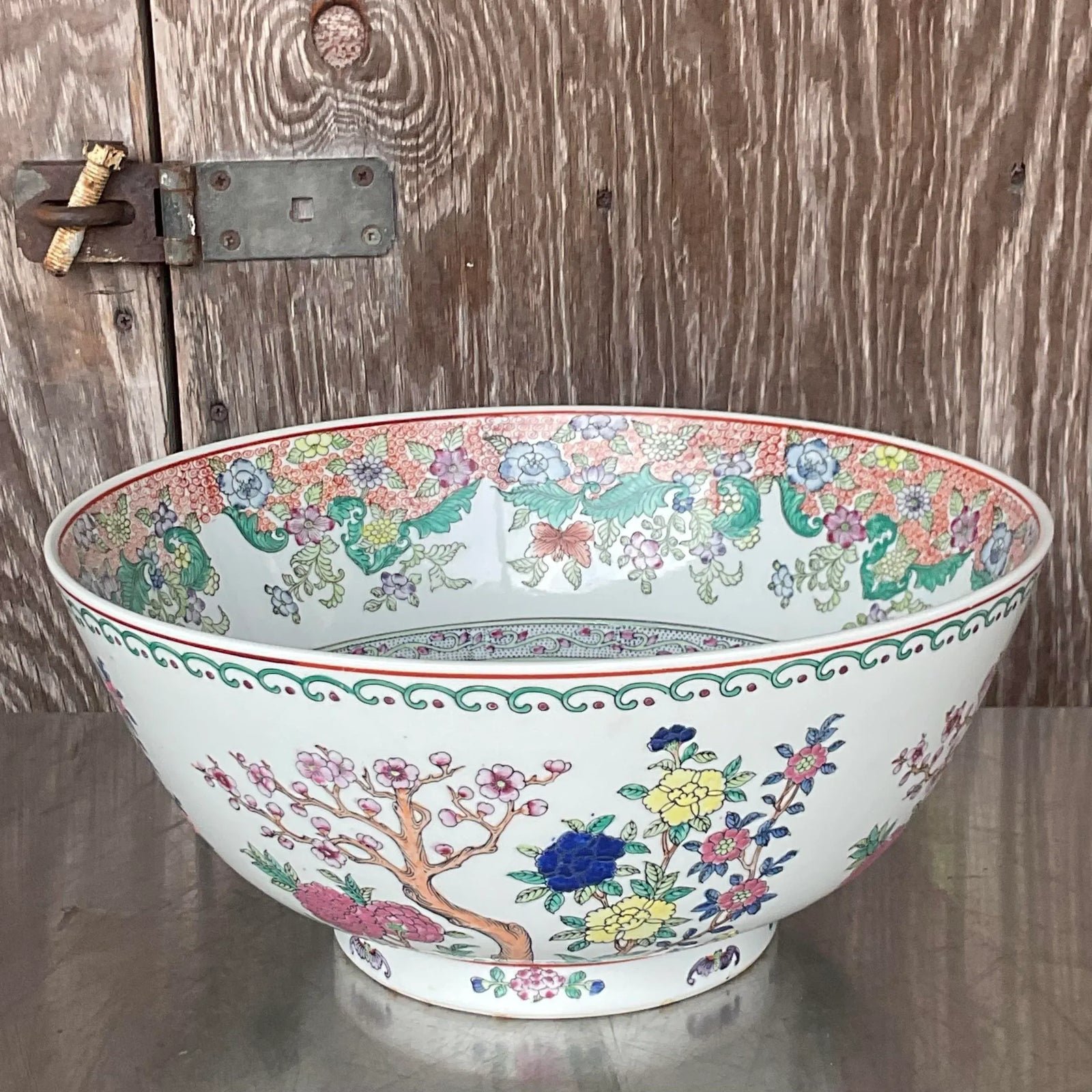Vintage Monumental Boho Asian Bowl - Top view