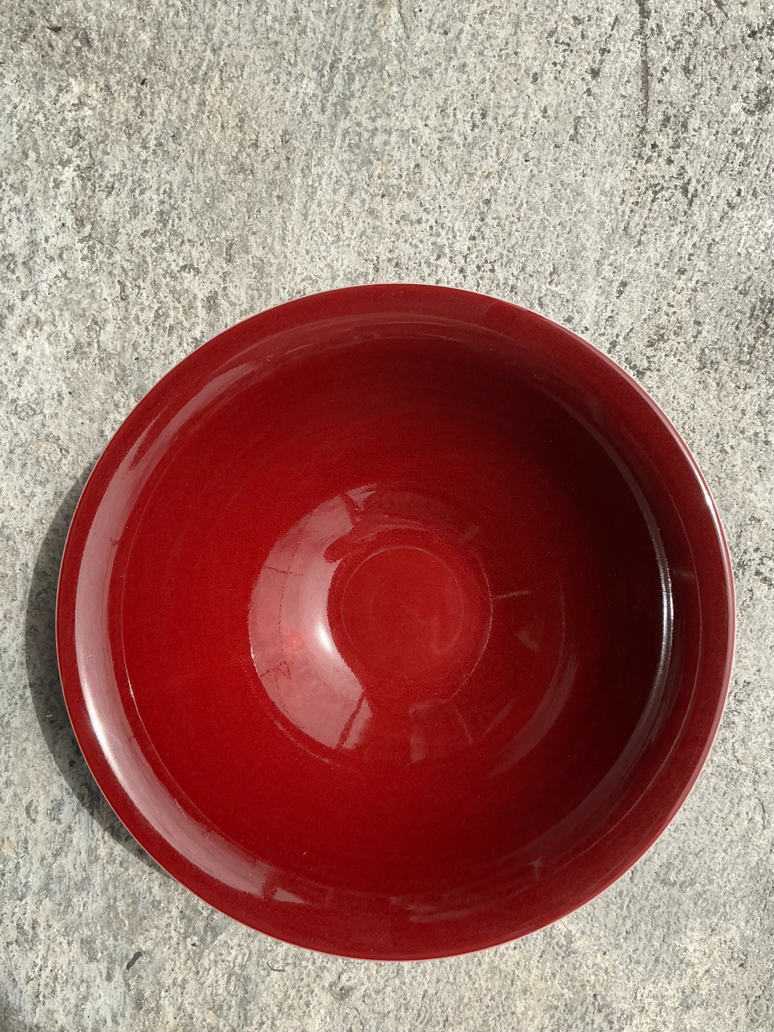Vintage Monumental Boho Sang De Bouf Bowl - Top view
