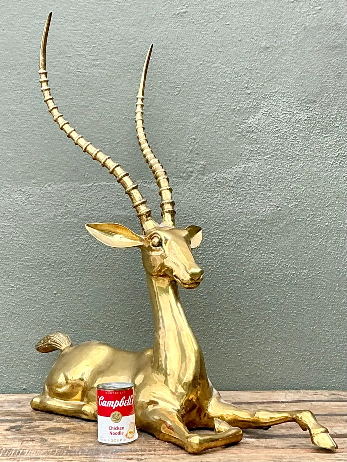 Vintage Monumental Brass Gazelle - Top view