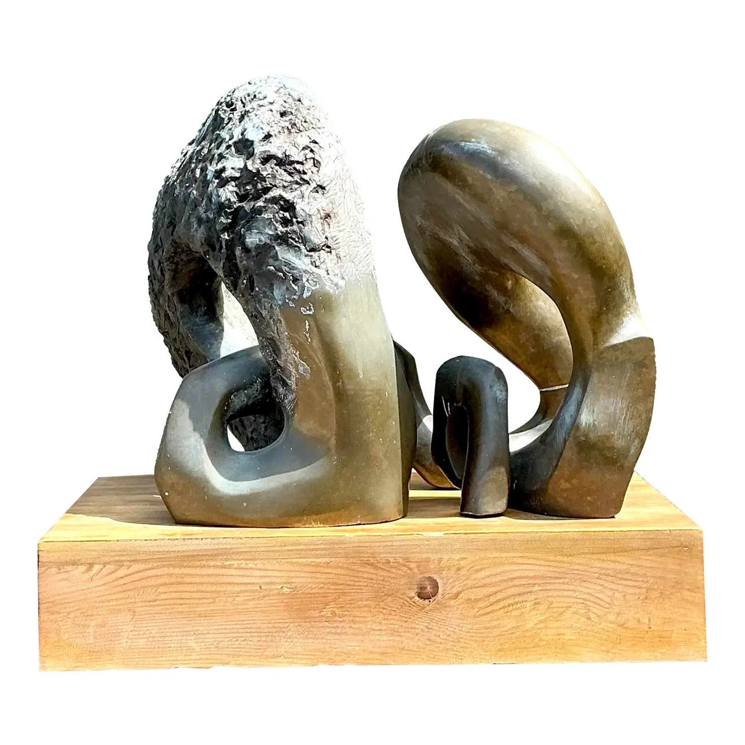 Vintage Monumental Bronze Abstract Sculpture