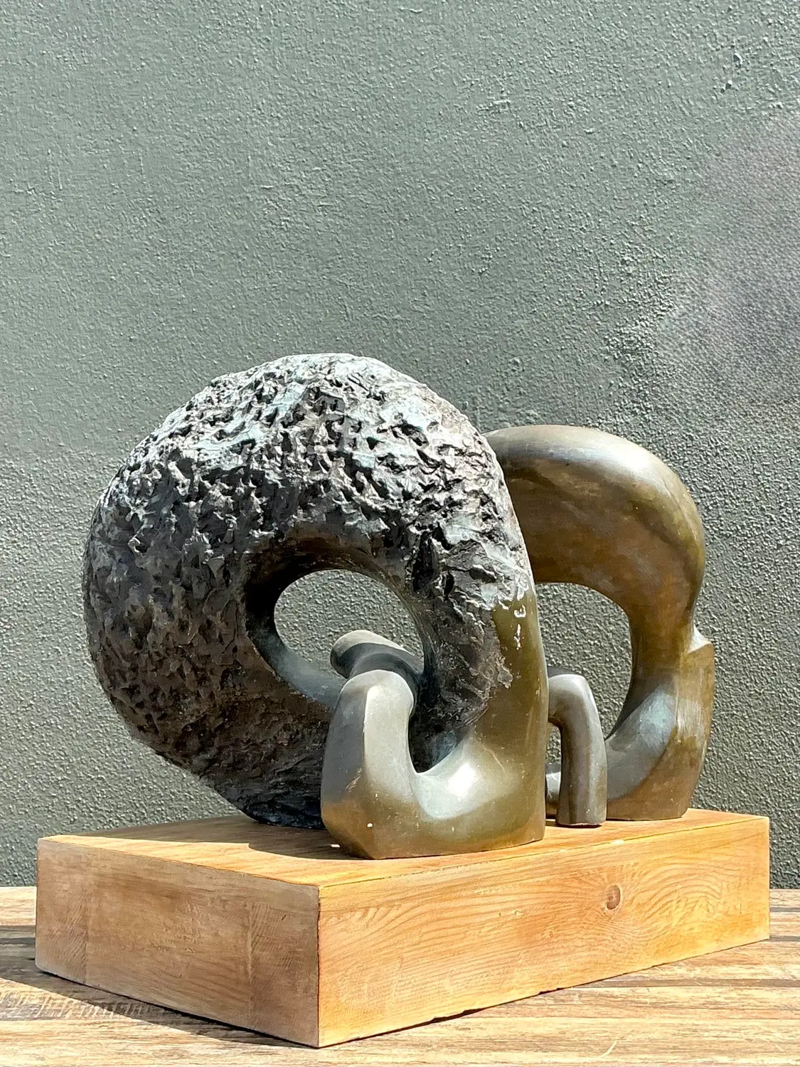 Vintage Monumental Bronze Abstract Sculpture - Back view