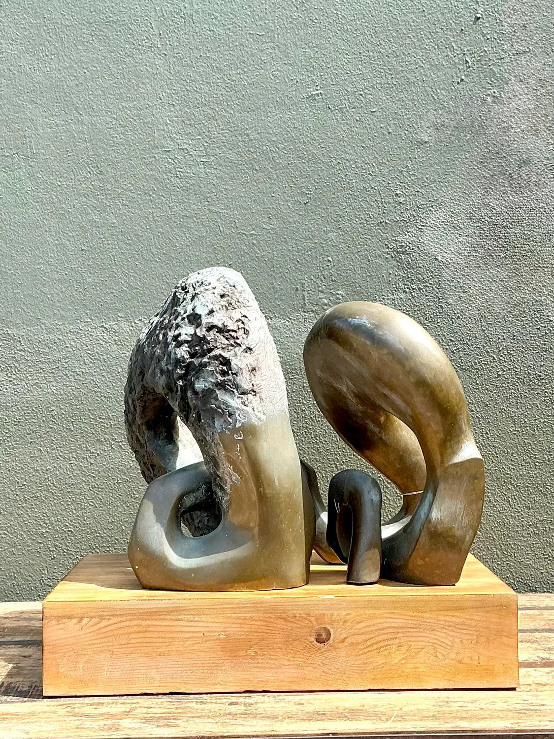 Vintage Monumental Bronze Abstract Sculpture - Detail view