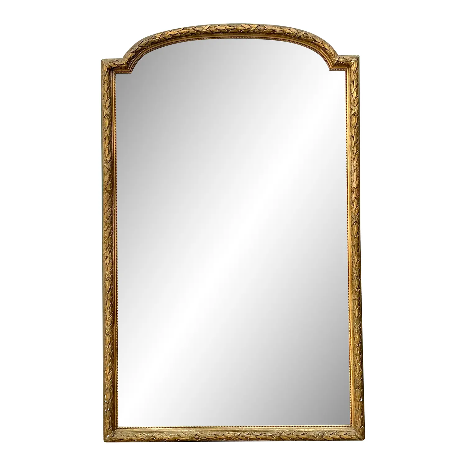 Vintage Monumental French Gilt Plaster Floor Mirror