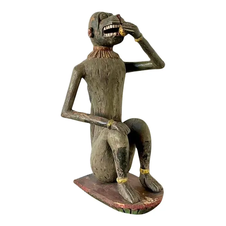 Vintage Monumental Hand Carved Monkey