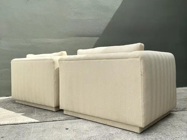 Vintage Monumental Lounge Chairs After Charles Pfister for Knoll - Back view