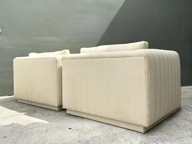 Vintage Monumental Lounge Chairs After Charles Pfister for Knoll - Top view