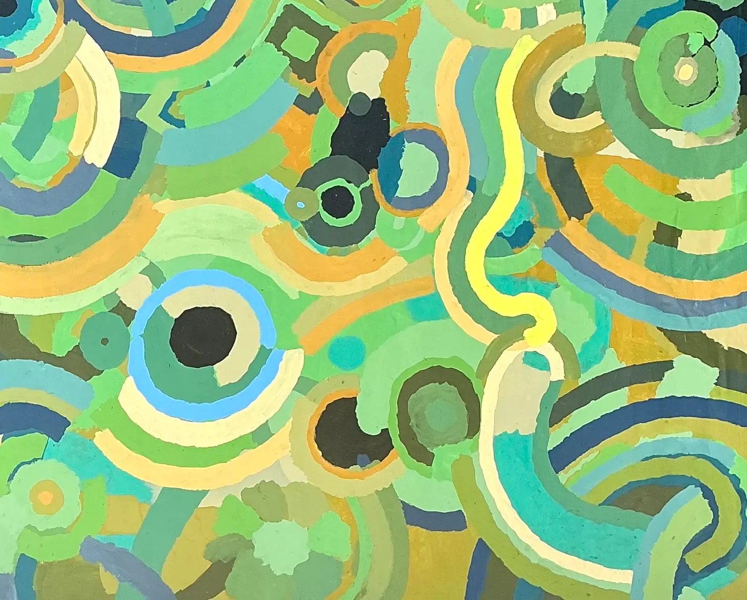 Vintage Monumental Original Abstract Oil on Canvas - Side view