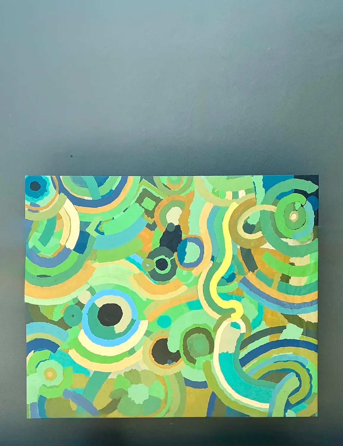 Vintage Monumental Original Abstract Oil on Canvas - Back view