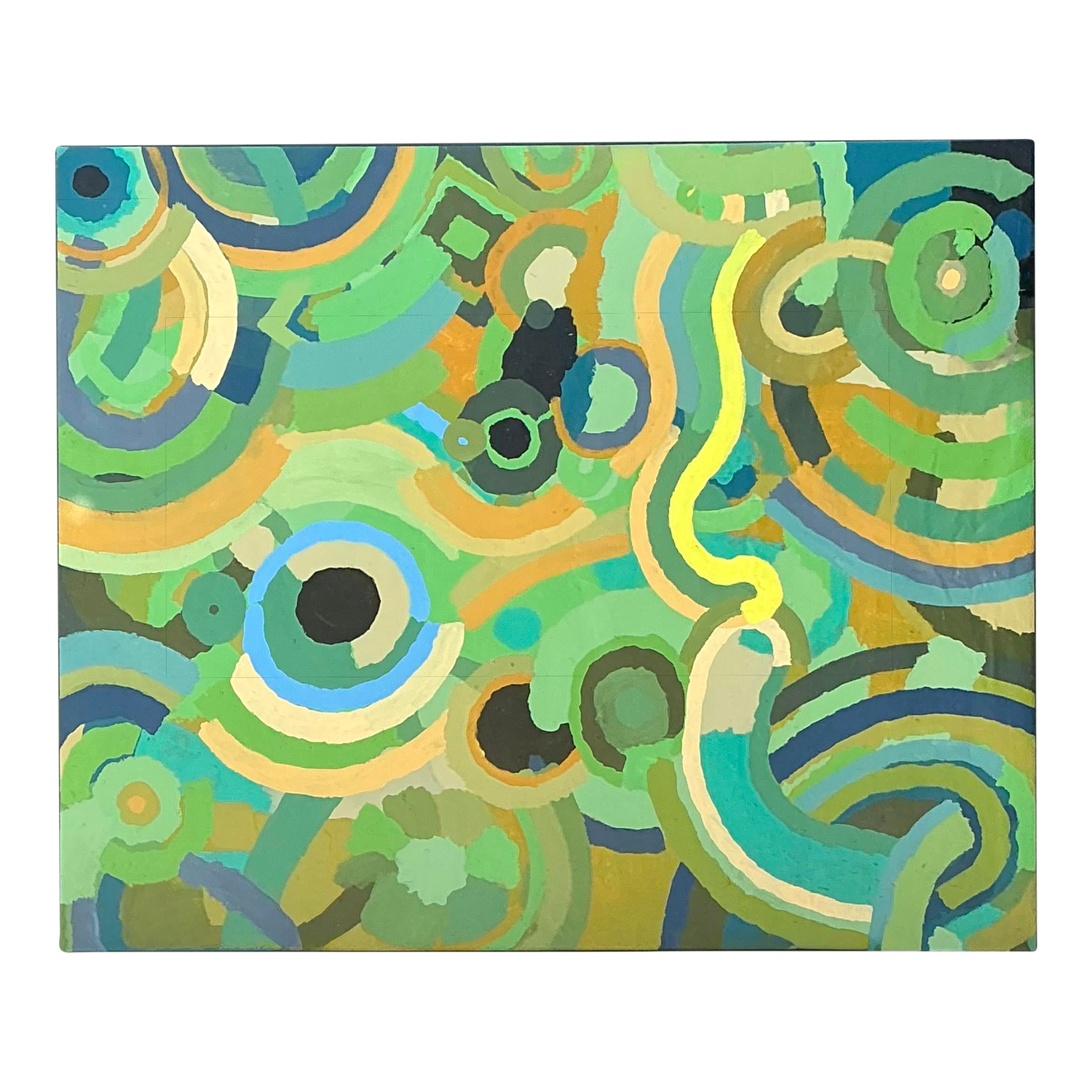 Vintage Monumental Original Abstract Oil on Canvas - Detail view