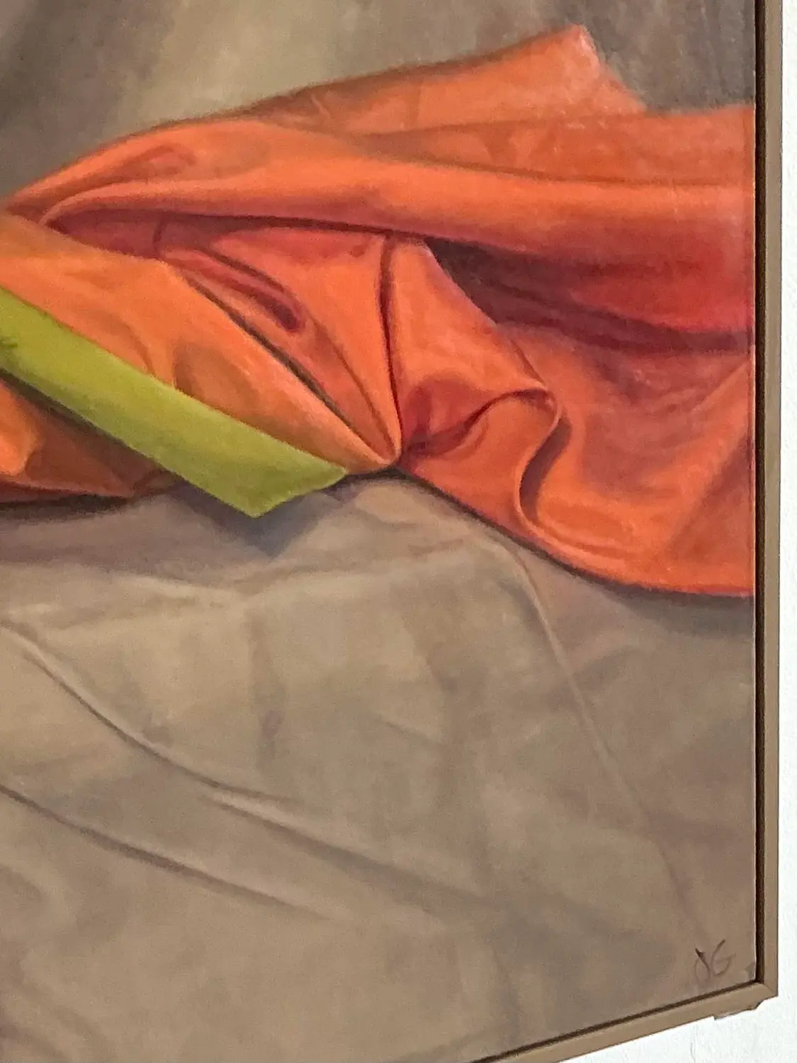 Vintage Monumental Original Oil Painting of Iris - Top view