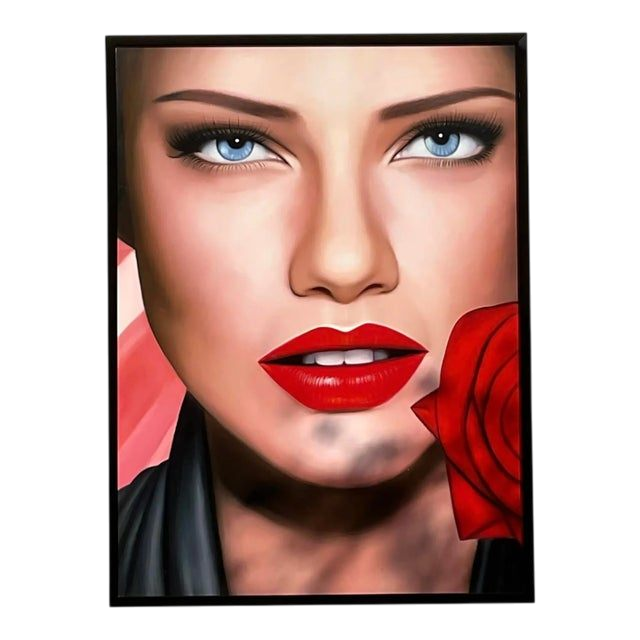 Vintage Monumental Original Oil Portrait on Canvas