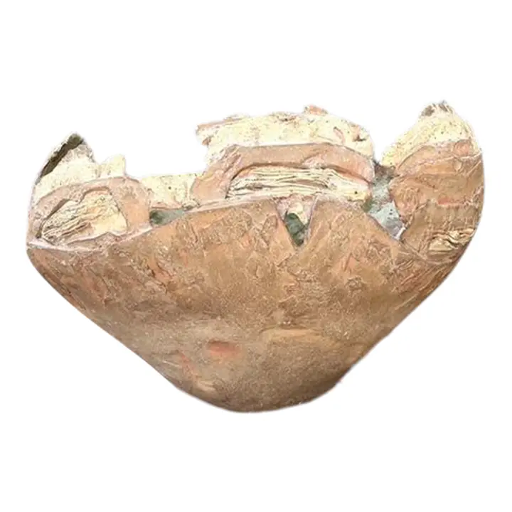 Vintage Monumental Original Slab Built Studio Pottery Bowl