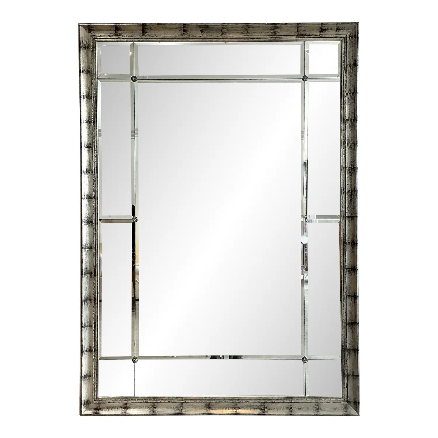 Vintage Monumental Sliver Leaf Floor Mirror