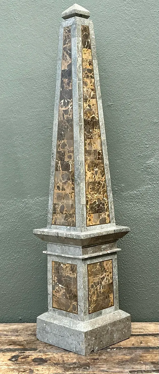 Vintage Monumental Tessellated Stone Obelisk - Top view
