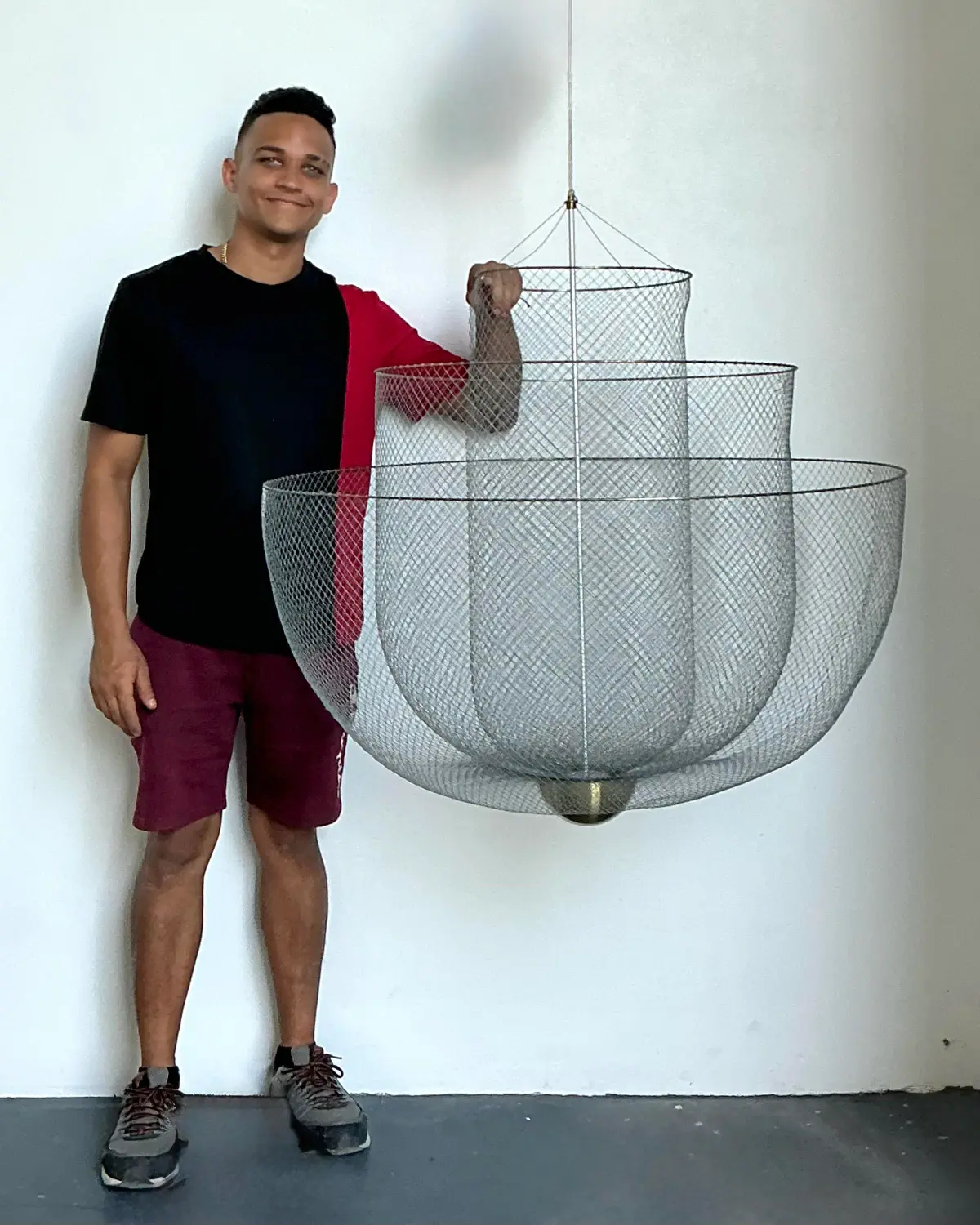 Vintage Moooi “Meshmatics” Steel Mesh Chandelier - Back view