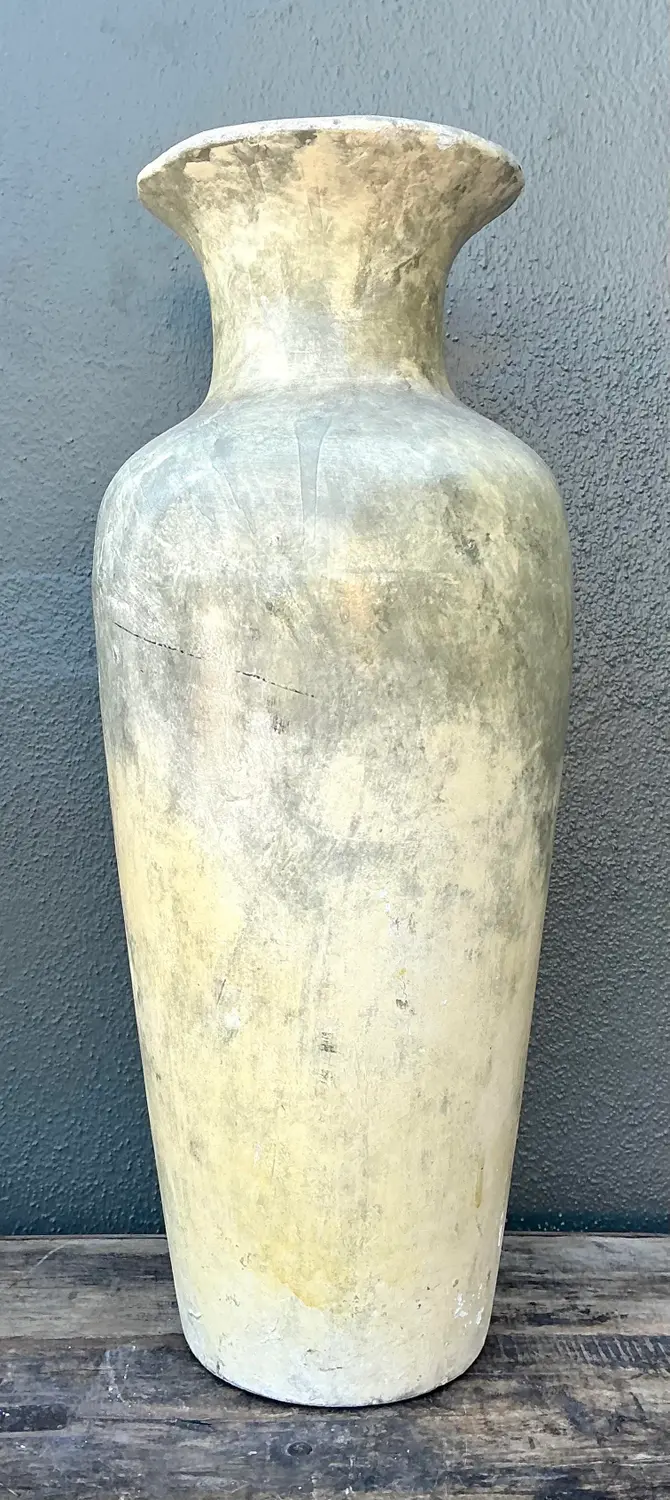 Vintage Mottled Plaster Vase - Top view