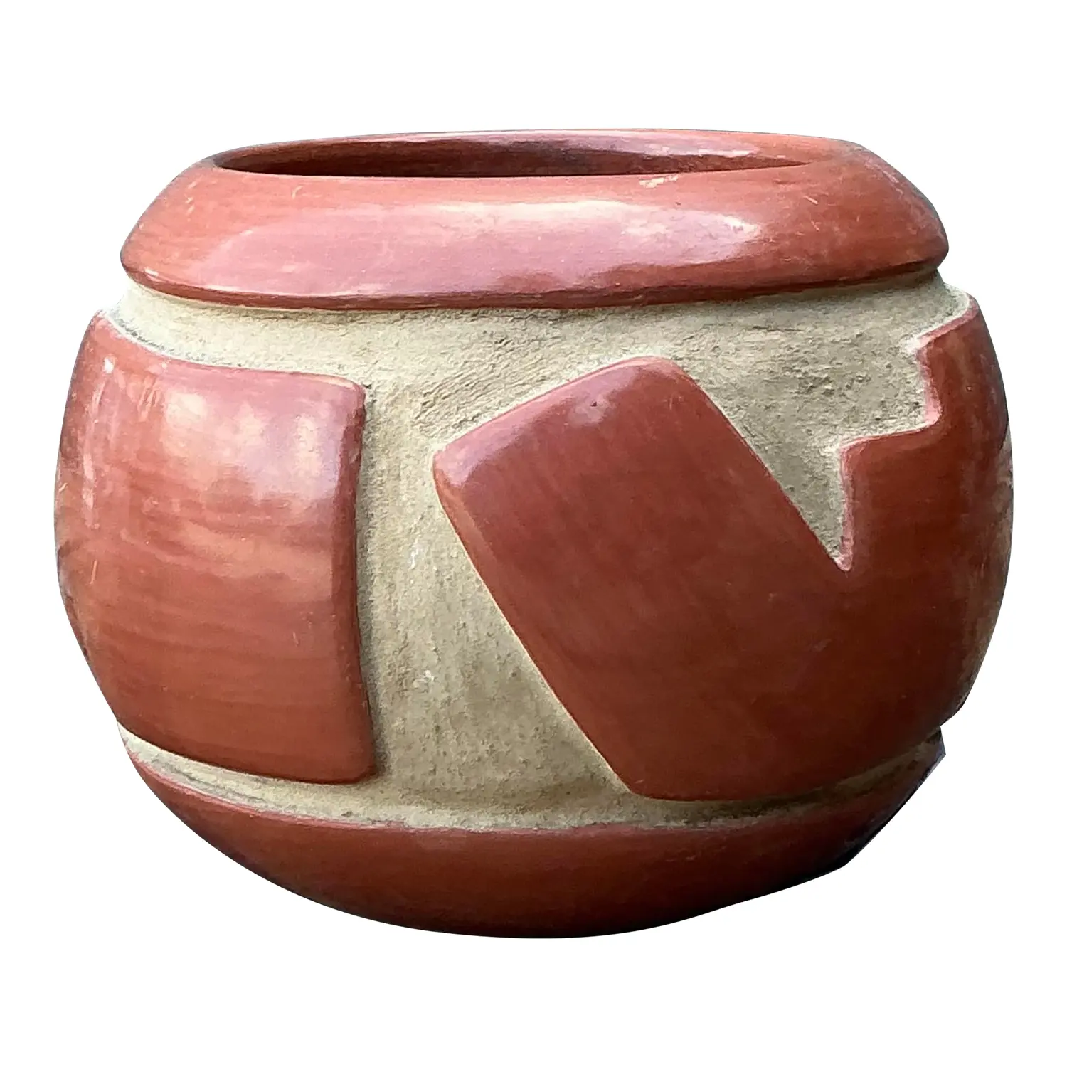 Vintage Native American Red Clay Original Pottery - Detail view