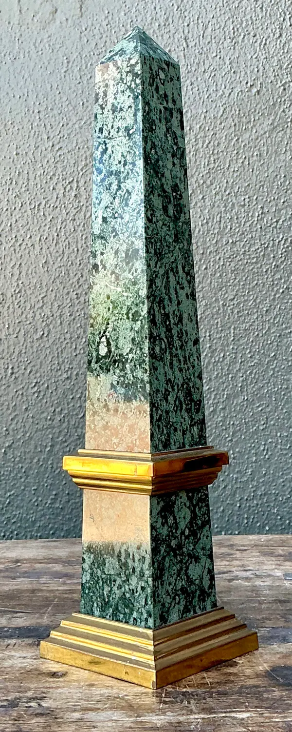 Vintage Neoclassical Green Marble Obelisk - Top view