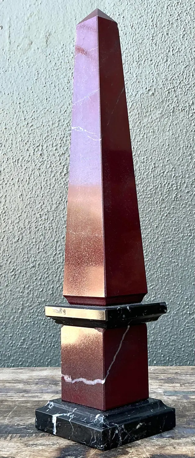 Vintage Neoclassical Stone Obelisk - Side view