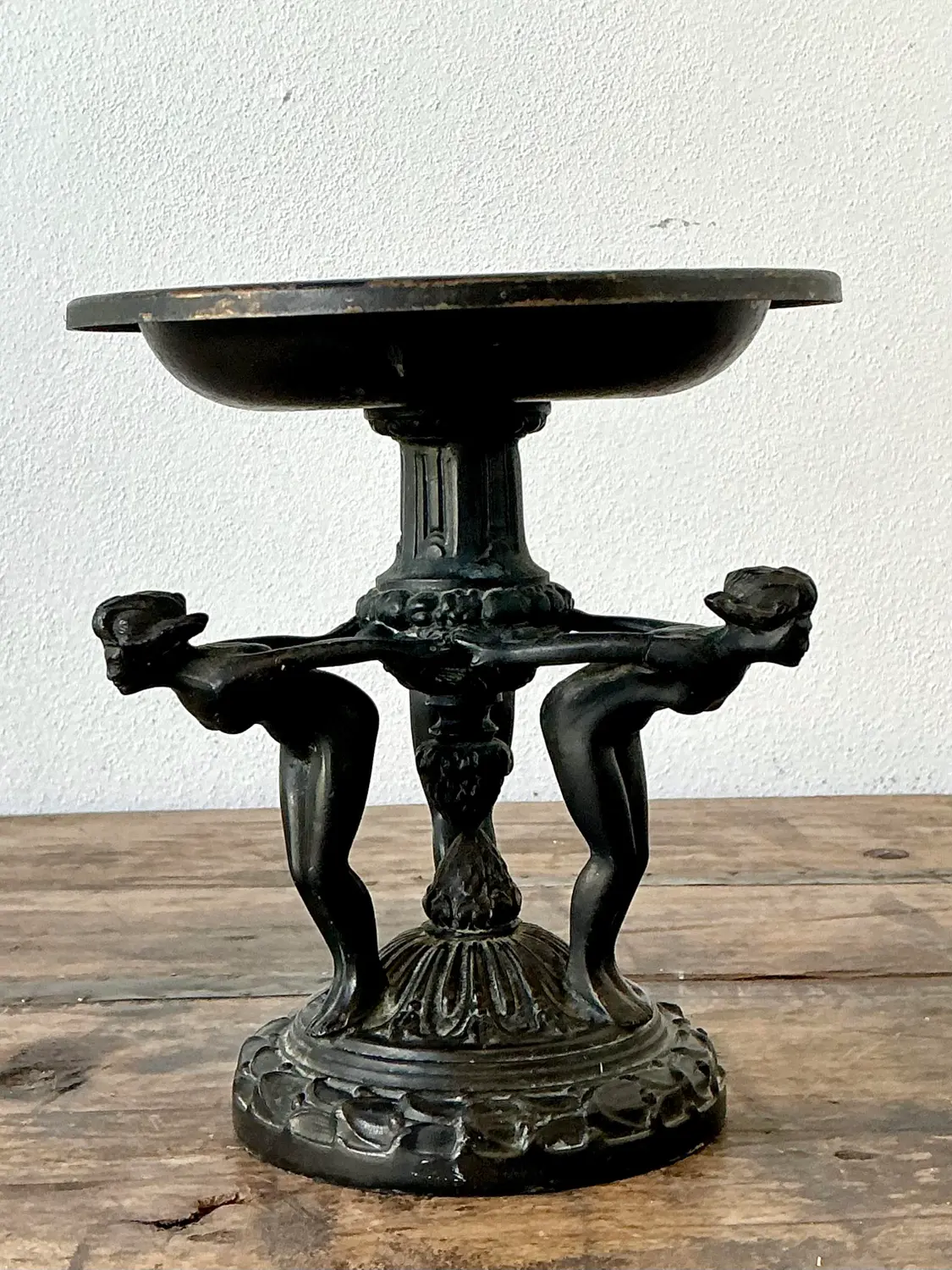 Vintage Neoclassical Three Graces Compote - Detail view