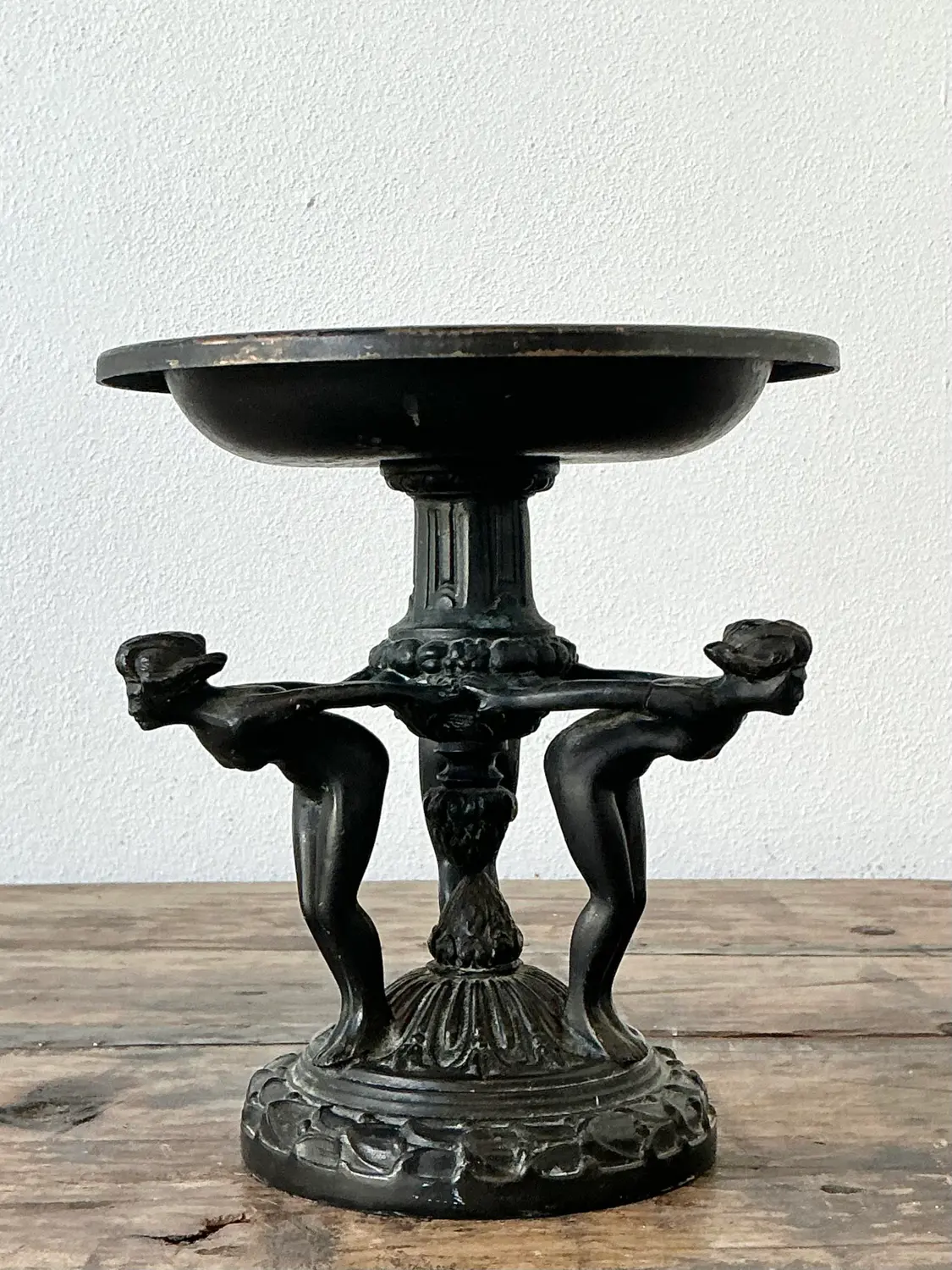 Vintage Neoclassical Three Graces Compote - Back view