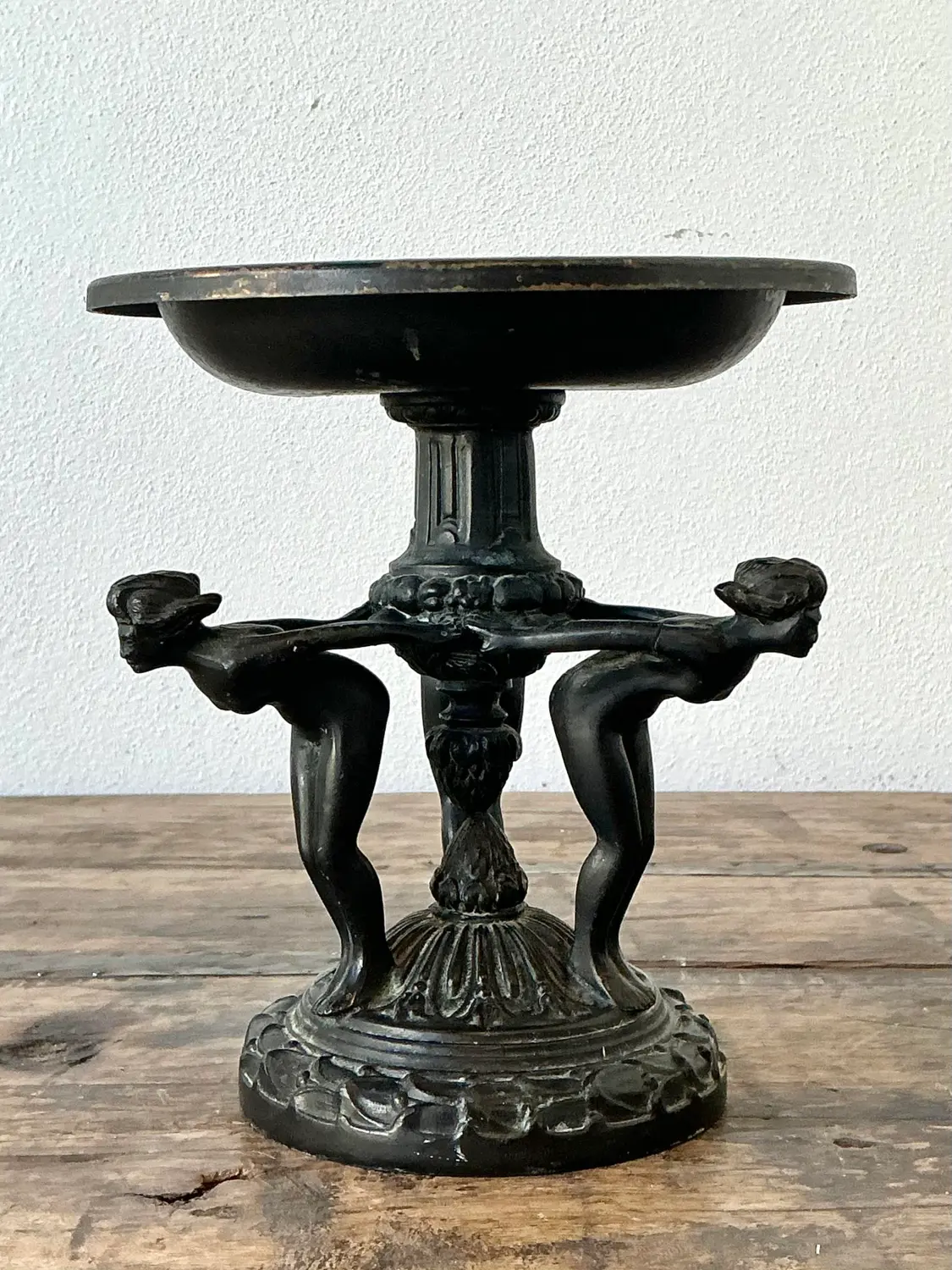 Vintage Neoclassical Three Graces Compote - Top view
