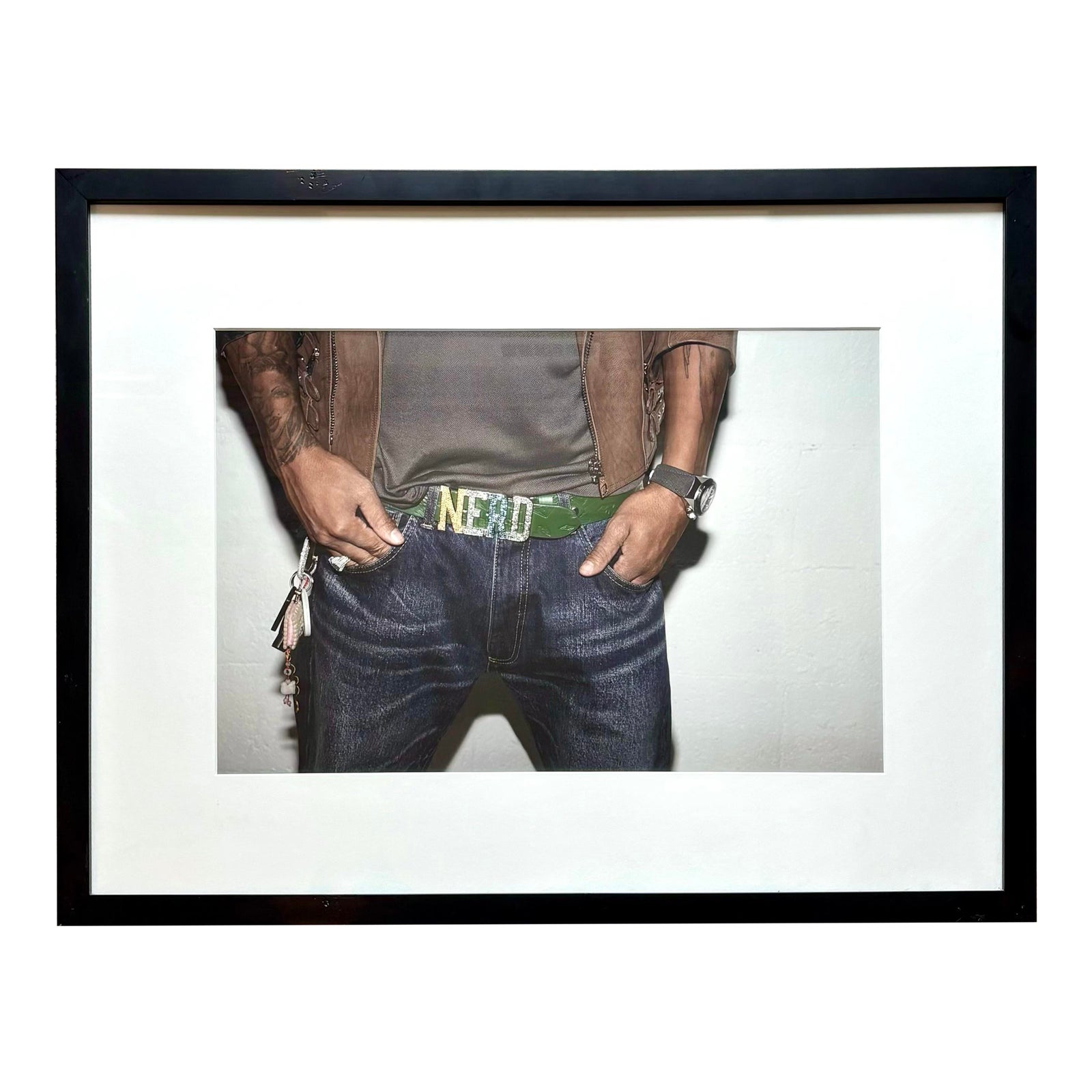 Vintage Nerd Figurative Photograph in Frame