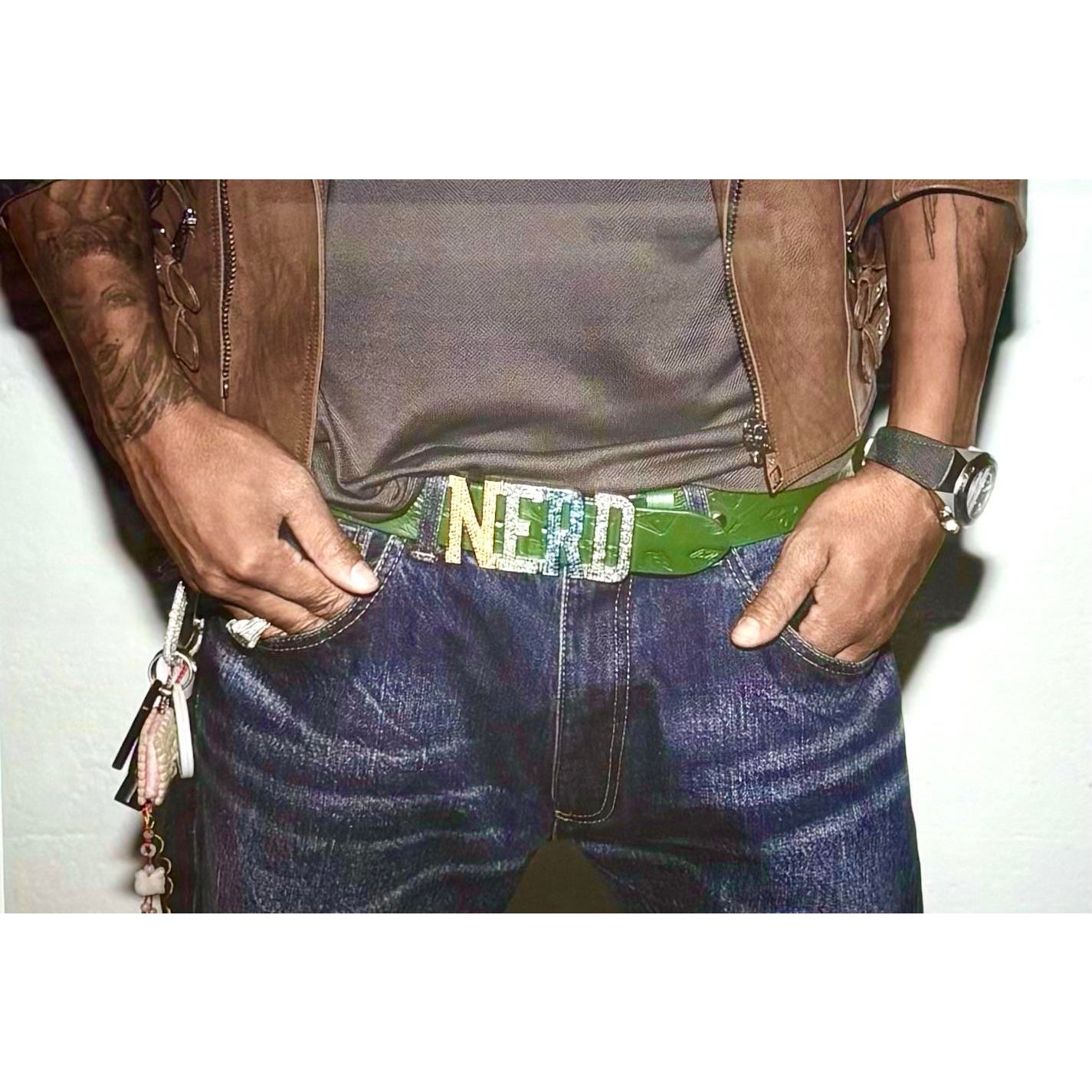Vintage Nerd Figurative Photograph in Frame - Top view