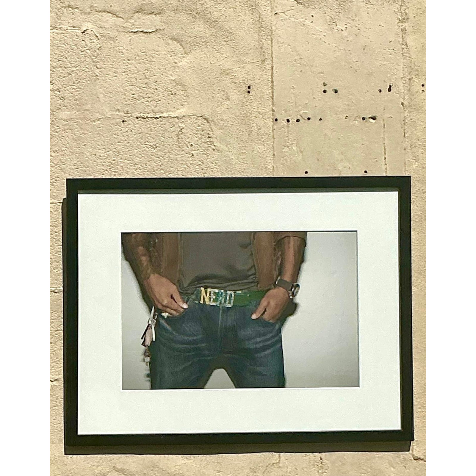 Vintage Nerd Figurative Photograph in Frame - Detail view