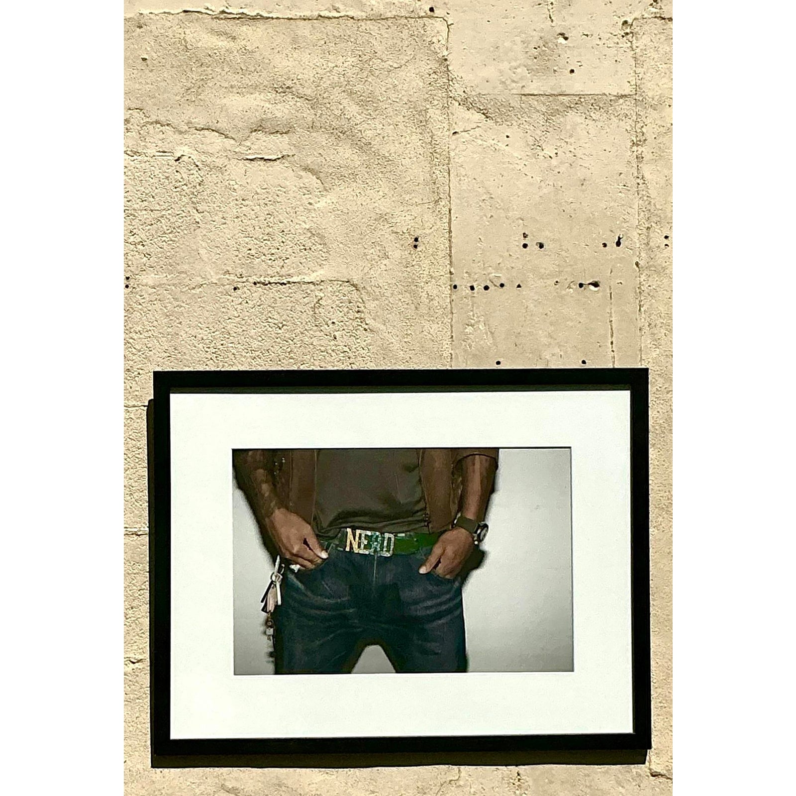 Vintage Nerd Figurative Photograph in Frame - Side view