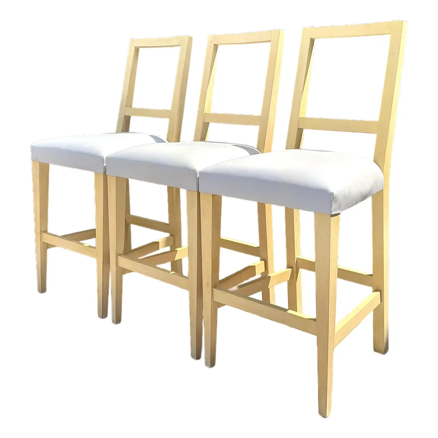 Vintage Niedermaier Pebble Leather Barstools - Set of 3
