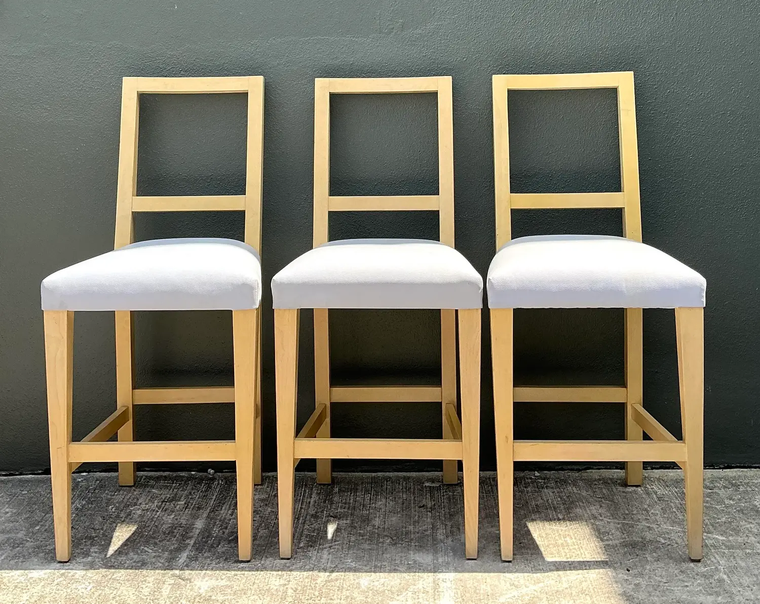 Vintage Niedermaier Pebble Leather Barstools - Set of 3 - Top view