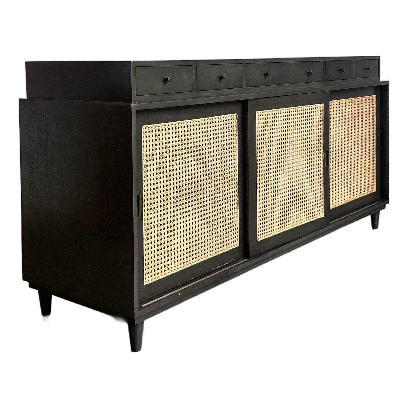 Vintage Noir Hermosa Cane Front Credenza