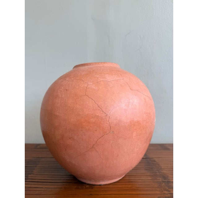 Vintage Orange Cermamic Vase - Back view