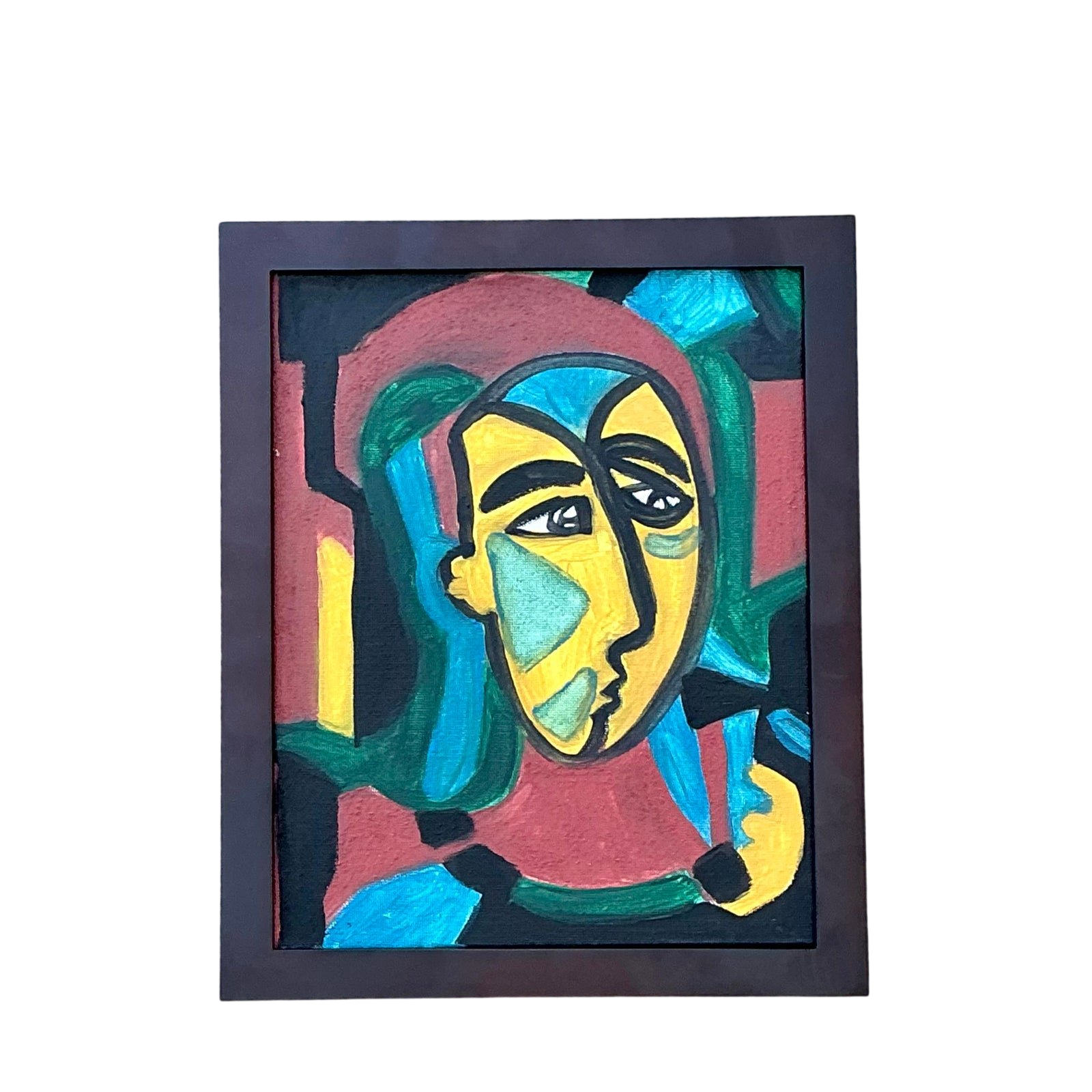Vintage Original Abstract Figurative Oil on Canvas