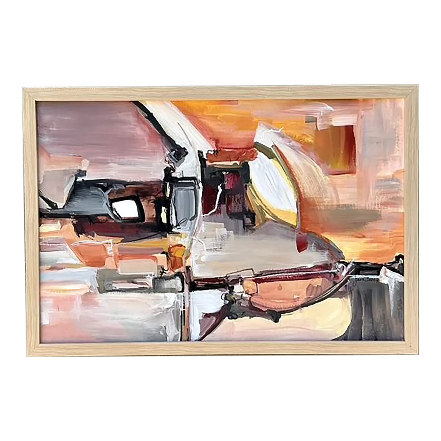 Vintage Original Abstract Oil on Canvas